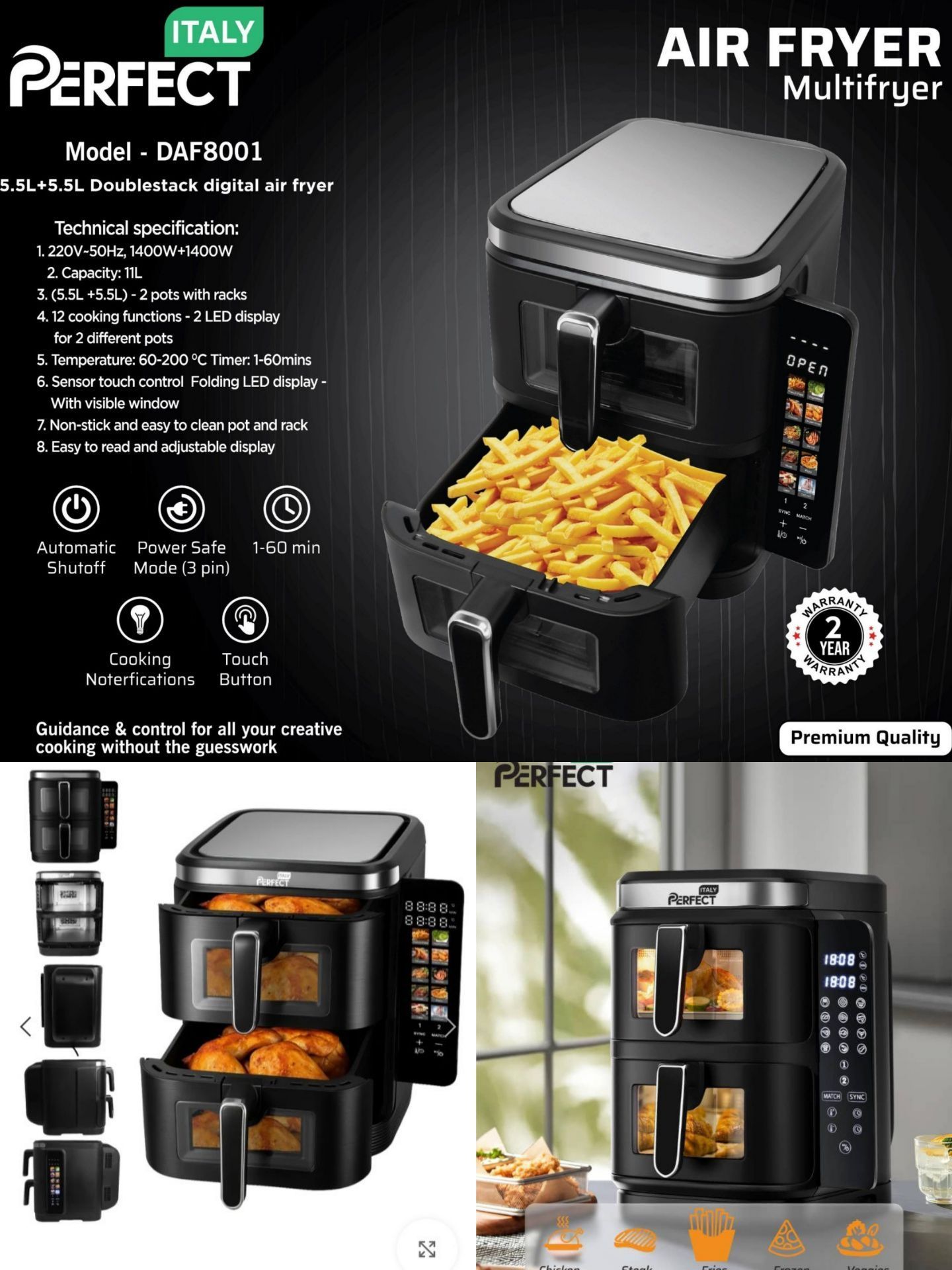 مولتی کوکر پرفکت perfect اصل ایتالیا مدل daf_8001
