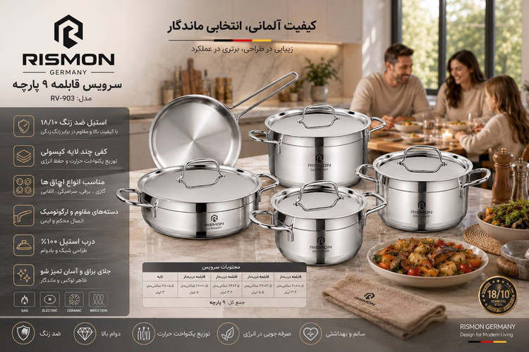 سرویس قابلمه rismon اصل مدل۷۱۹۰_mr